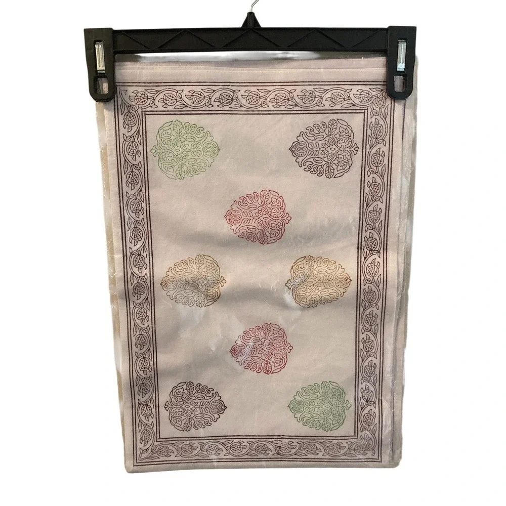 Pomegranate‎ Placemats Set Of 4 New Hand Blocked Print Cotton Padma Brown Boho